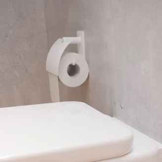 Toiletpapirholder med låg Eden Hvid Matt-2